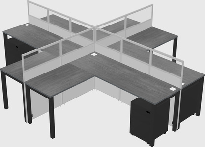 Shared l-shaped cubicles