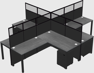 Shared l-shaped cubicles