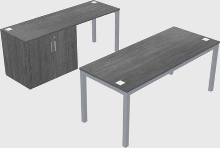 Parallel desk + cabinet