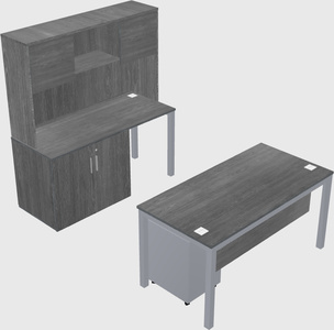 Parallel desk + cabinet