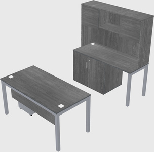 Parallel desk + cabinet