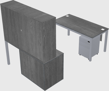 Parallel desk + cabinet