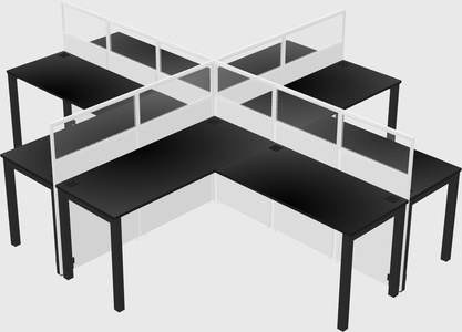 Shared l-shaped cubicles