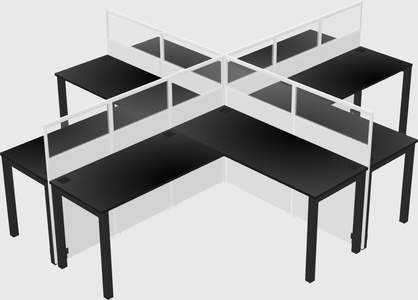 Shared l-shaped cubicles