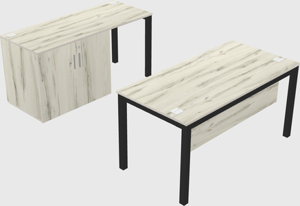 Parallel desk + cabinet