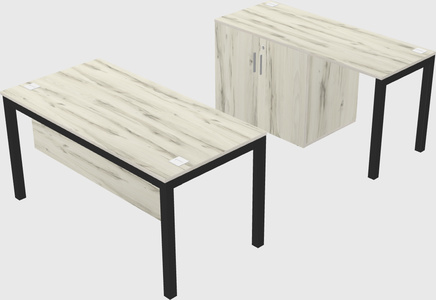 Parallel desk + cabinet