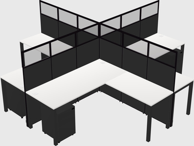 Shared l-shaped cubicles