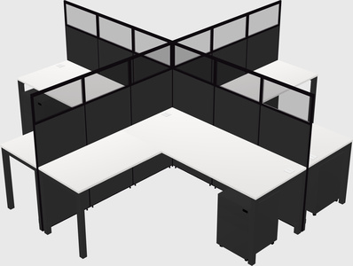 Shared l-shaped cubicles