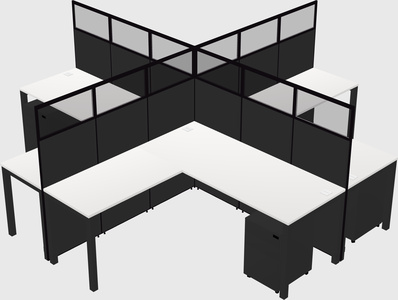Shared l-shaped cubicles