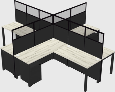 Shared l-shaped cubicles