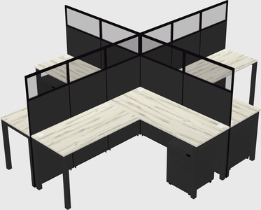 Shared l-shaped cubicles