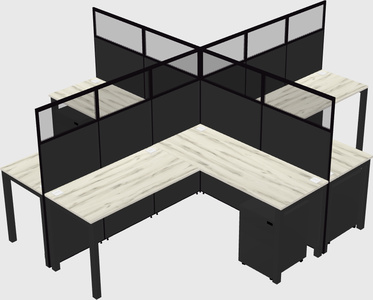 Shared l-shaped cubicles