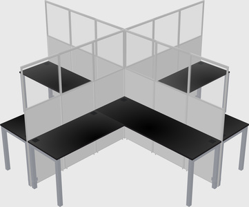 Shared l-shaped cubicles
