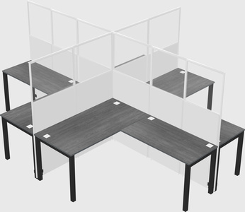 Shared l-shaped cubicles