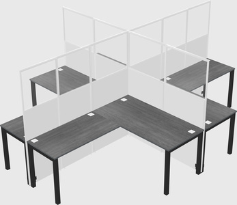 Shared l-shaped cubicles