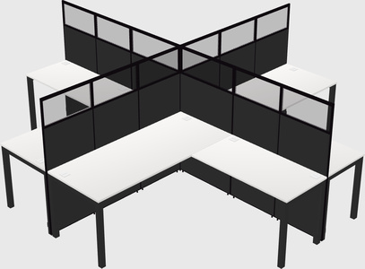 Shared l-shaped cubicles