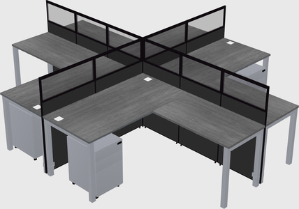Shared l-shaped cubicles