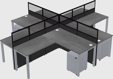 Shared l-shaped cubicles