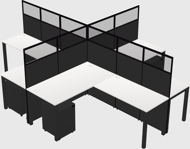 Shared l-shaped cubicles