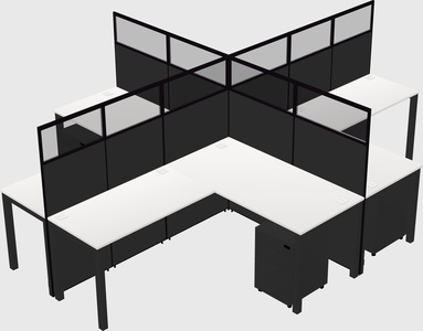 Shared l-shaped cubicles