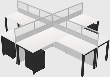 Shared l-shaped cubicles