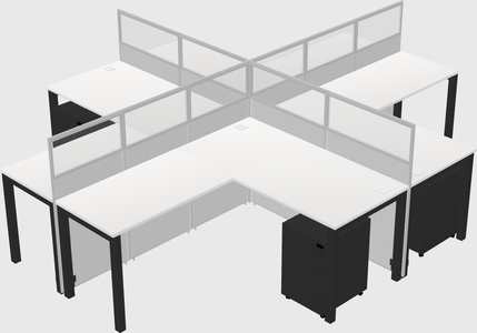 Shared l-shaped cubicles