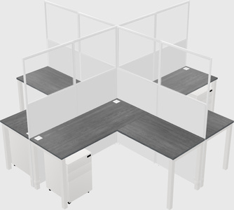 Shared l-shaped cubicles