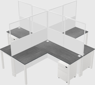 Shared l-shaped cubicles