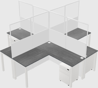 Shared l-shaped cubicles
