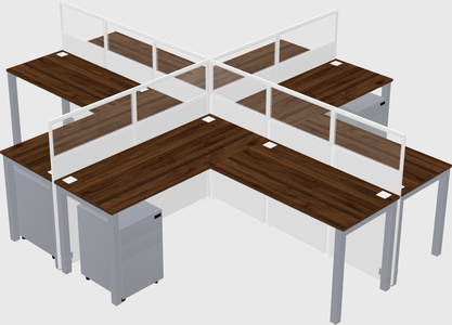 Shared l-shaped cubicles