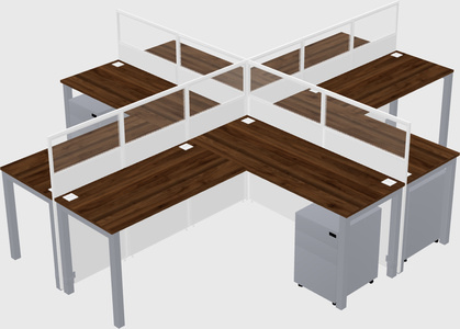 Shared l-shaped cubicles