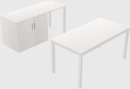 Parallel desk + cabinet