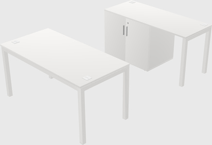 Parallel desk + cabinet