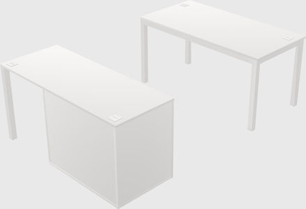 Parallel desk + cabinet