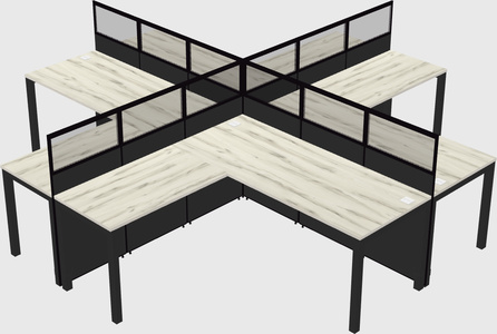 Shared l-shaped cubicles
