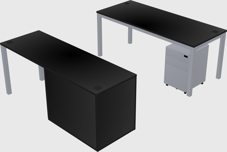 Parallel desk + cabinet