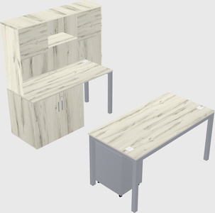 Parallel desk + cabinet
