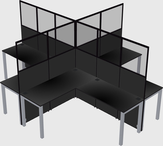 Shared l-shaped cubicles