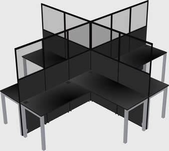 Shared l-shaped cubicles