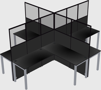 Shared l-shaped cubicles