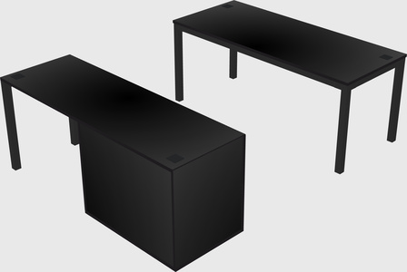 Parallel desk + file cabinet