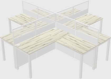 Shared l-shaped cubicles