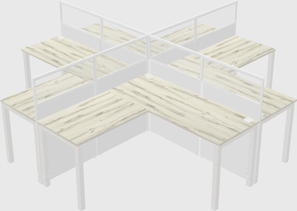 Shared l-shaped cubicles