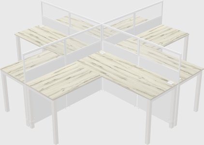 Shared l-shaped cubicles