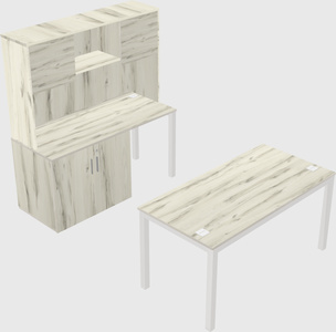 Parallel desk + cabinet