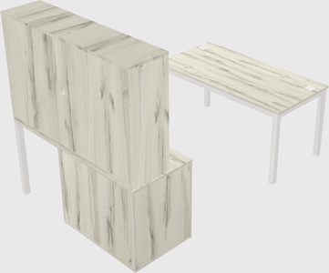 Parallel desk + cabinet