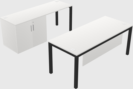 Parallel desk + cabinet