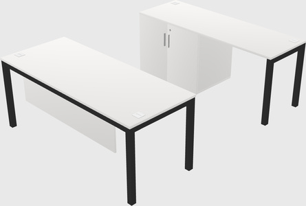 Parallel desk + cabinet