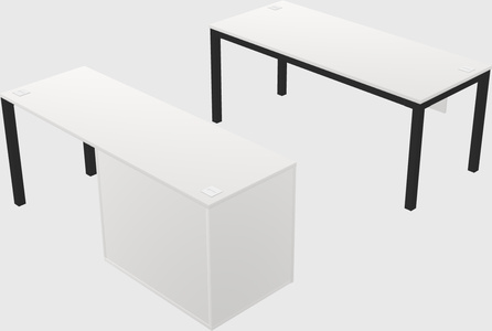 Parallel desk + cabinet