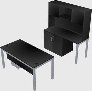 Parallel desk + cabinet